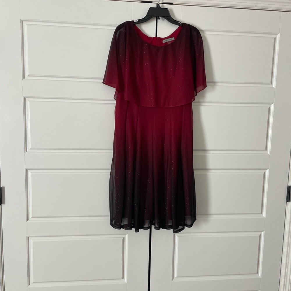 Danny & Nicole Red and Black Midi Dress